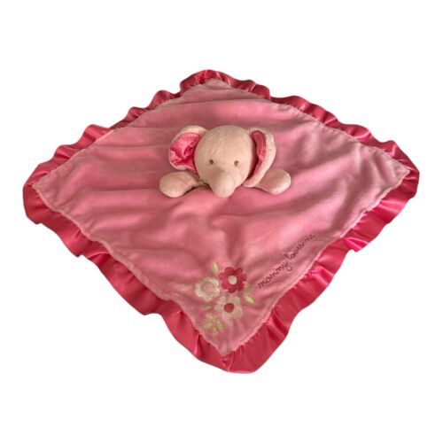 CARTER’S PINK ELEPHANT MOMMY LOVES ME SATIN RATTLE SECURITY BLANKET LOVEY - $6.00