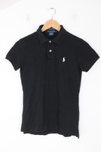 Ralph Lauren S Black Cotton Pique Short Sleeve Skinny Polo Shirt Top Peru - £20.31 GBP