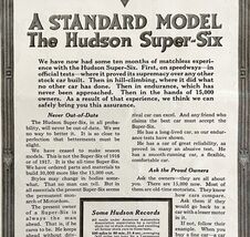 1916 Hudson Motors Standard Super Six Advertisement Automobilia Ephemera... - $365.38 MXN