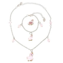 Claires Club Unicorn Jewelry Set Necklace Bracelet Ring Pink Glow in the Dark - $6.49