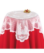 White Lace Square Tablecloth or Valance Nativity Shepherd Wise Men Chris... - $12.65+