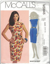 McCalls 5845 Fitted Waist Dress Extended Shoulders Pattern Size 4 6 8 10 UNCUT - £6.27 GBP