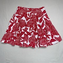Mini Boden Floral Skirt Girl’s 5-6 Red White Pleated Skater Circle Party - £18.66 GBP