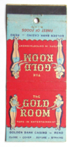 Golden Bank Casino - Reno, Nevada The Gold Room 30 Stick Matchbook Cover NV - £1.57 GBP