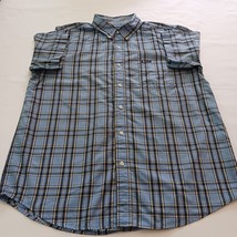 Chaps Easy Care  Men's Blue & Yellow Plaid Long Sleeve Button Down Shirt Size L image 9