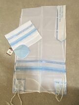 Talit Set Matriarch Sheer Blue (Talit/Bag &amp; Kipah) 18 In X 72 In -Made i... - $247.50