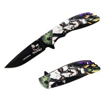 Munetoshi 8 Spring Assisted 3D Joker Orange Handle Black Blade Folding Pocket K - £11.60 GBP