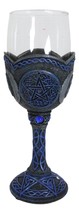 Sacred Triple Moon Goddess Pentagram Wicca Celtic Knot Wine Glass Goblet Chalice - £21.57 GBP