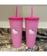 (2) Pink Hello Kitty Studded Tumbler Valentine&#39;s Travel Cup NEW by - $61.15 CAD
