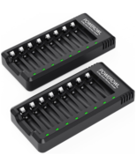 PC POWEROWL 8 Bay AA AAA Battery Charger, USB High-Speed Charging, Indepen - $29.58