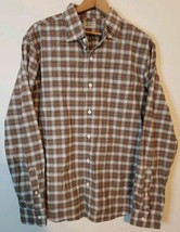 OOBE Brand Brown Red Green  plaid Button Down Long Sleeve Dress shirt si... - $14.01
