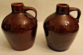 (Set of 2) Vintage Brown Glazed Crock Jugs - $19.75