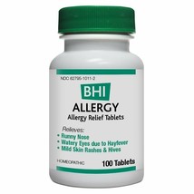 BHI Allergy Relief Natural, Safe Homeopathic Relief - 100 Tablets - £18.28 GBP