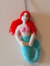 Redhead Mermaid Felt Ornament Fair Trade Undersea Fantasy Ocean Beach Decor - $22.72