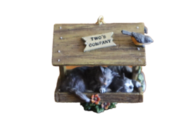 Bradford Editions Cat&#39;s Meow Ornament Two&#39;s Company Bird House Cat 1996 Kitty - £7.19 GBP