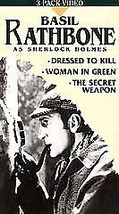 Basil Rathbone as Sherlock Holmes: Dressed to Kill/Woman in Green/ Secret Weapon - £188.87 GBP