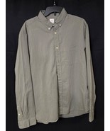 H&amp;M SKU 7634 Mens Olive Green Button Down Long Sleeve Shirt Size L - £13.79 GBP