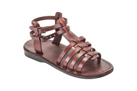 Damen Sandalen Natur Echtleder Riemen Flach Handarbeit aus Jerusalem - $51.60