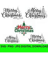 Merry Christmas, Christmas Tree Decor, Merry Christmas 3 SVG PNG JPG Dow... - $5.95