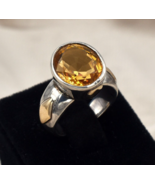 Vintage Yellow Citrine Cut Diamond 18k Gold 925 Silver Ladies Victorian ... - €173,29 EUR