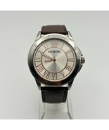 UNLISTED UL1295 Silver Tone Brown Leather 42mm Men’s Watch Working - $30.25 CAD
