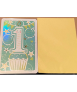 1 Year Baby Birthday Card Cupcake w/Yellow Envelope *NEW* qq1 - $6.99