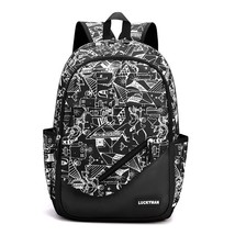 Fenong high school bags for boys waterproof school backpa graffiti backpack teen - £90.31 GBP