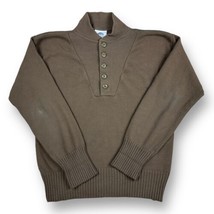 Vintage 90s DSCP Garrison Collection Henley Sweater Men L Brown Long Sle... - $29.69