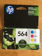 OEM Genuine HP 564 C Y M Tri Color Ink Cartridge Combo Pack NEW, Sealed 7/20 - £11.83 GBP