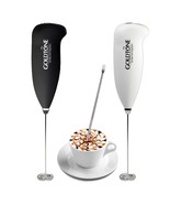 Powerful Milk Frother Handheld Foam Maker For Lattes W/Stencil Tool - Wh... - $15.99