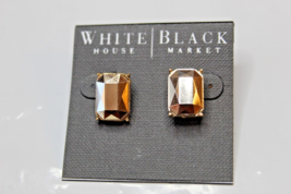 White House Black Market Stud Earrings Gold Color Multi Faceted New - $17.79