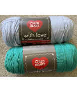 Red Heart with Love Yarn Choose Oxford or Jadeite 7 oz skeins Worsted We... - $5.00