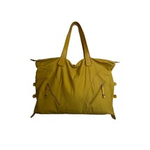  Hobo International Nylon And Leather Tote Bag Mustard Yellow - $84.15