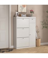 Slim White Shoe Cabinet | 3-Drawer Freestanding Entryway Organizer - $3,801.84 MXN