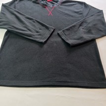 IZOD Sleepwear Pajama Shirt Men's XL Black Fleece Long Sleeve Comfort Lounge image 2