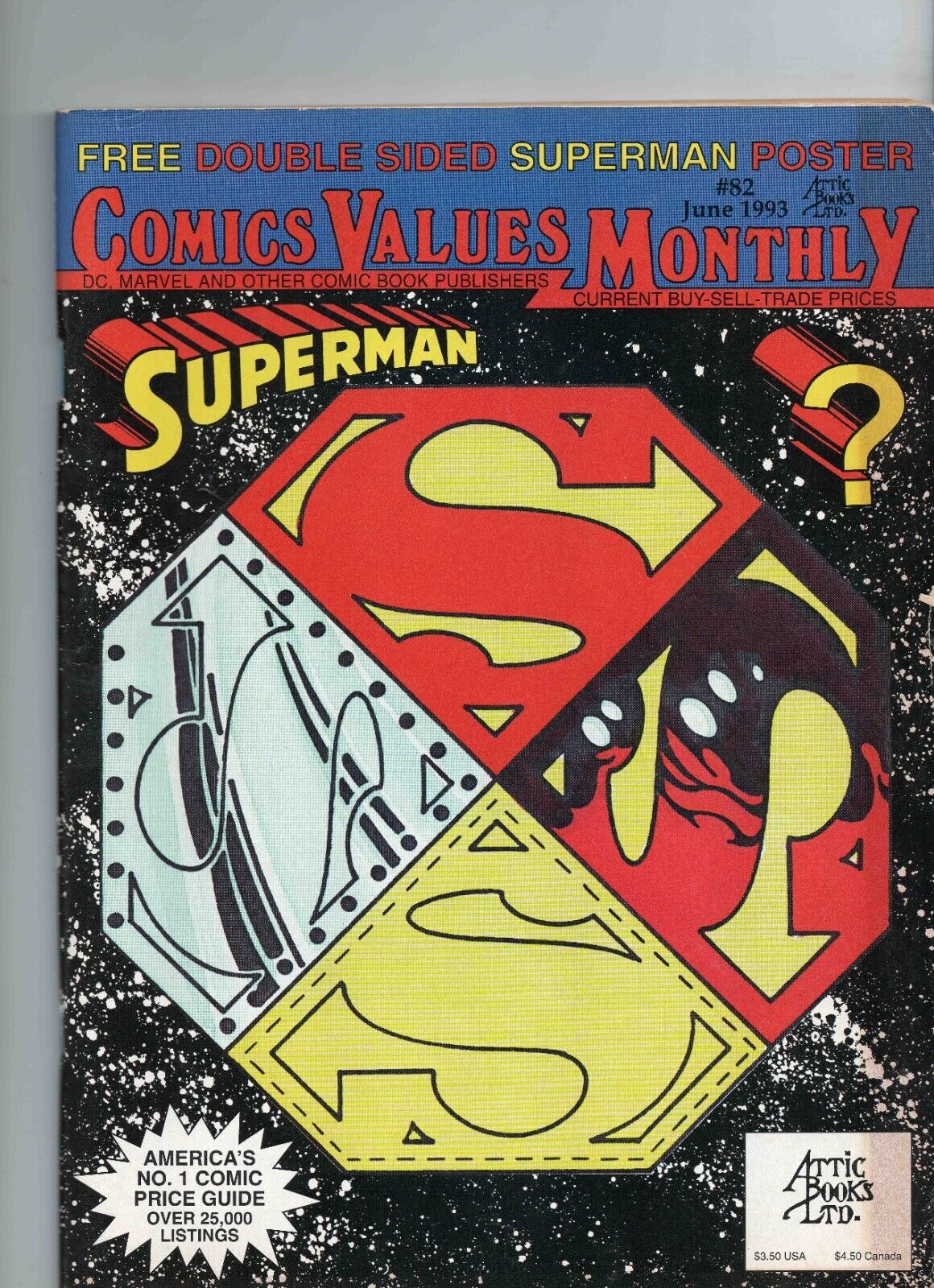 Primary image for VINTAGE 1993 Comic Values Monthly #82 Attic Books Superman