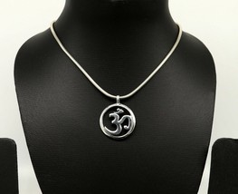 925sterling silver handmade stylish Hindu mantra &#39;Aum&#39; OM pendant /locke... - $34.64