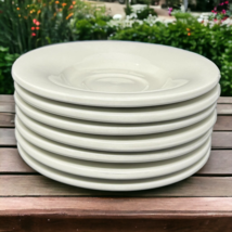 Pottery Barn Saucer Plates Set of 7 Oven Microwave Safe Heavy Restaurant Quality - £42.26 GBP