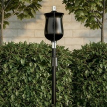 Torch Lamp 45 Inch Metal In Ground Outdoor Lighting Fuel Canister Flame ... - $27.99