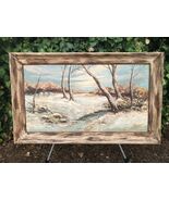 VIOLET TAYLOR Original 1950s MODERN WESTERN WINTER RIVER SNOWY RUSTIC LA... - $3,071.34 CAD