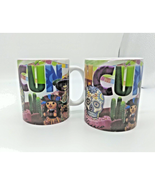 (2) Cancun Mugs - Colorful! Skull/Skeleton/Sombrero - Mexico - Coffee/Te... - €11,88 EUR