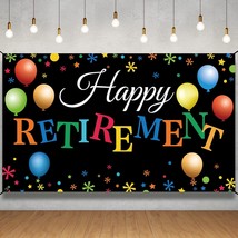 Happy Retirement Party Decorations, Retirement Banner Sign Photo Props Backdrop  - £20.77 GBP