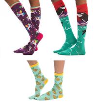 3 Pairs - Orca and Unicorn Over The Calf, Pineapple Crew Flip-Flop V-Toe Tabi So - £15.27 GBP