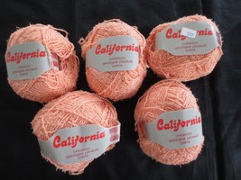 5 - 50g Balls Georges Picaud California 52% Cotton 48% Acrylic #45 Peach Yarn - £15.62 GBP
