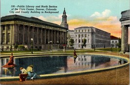 Denver Colorado Public Library Civic Center Written 1930-1945 Vintage Po... - £7.48 GBP