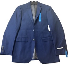 Perry Ellis Men&#39;s Portfolio Slim-Fit Stretch Suit Jacket in Blue Pindot-36R - £39.22 GBP
