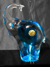 Vintage MURANO Italy Art Glass 6&quot; Aqua Blue Elephant Paperweight Lead Cr... - $789.56 MXN
