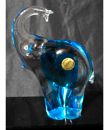 Vintage MURANO Italy Art Glass 6&quot; Aqua Blue Elephant Paperweight Lead Cr... - €36,33 EUR