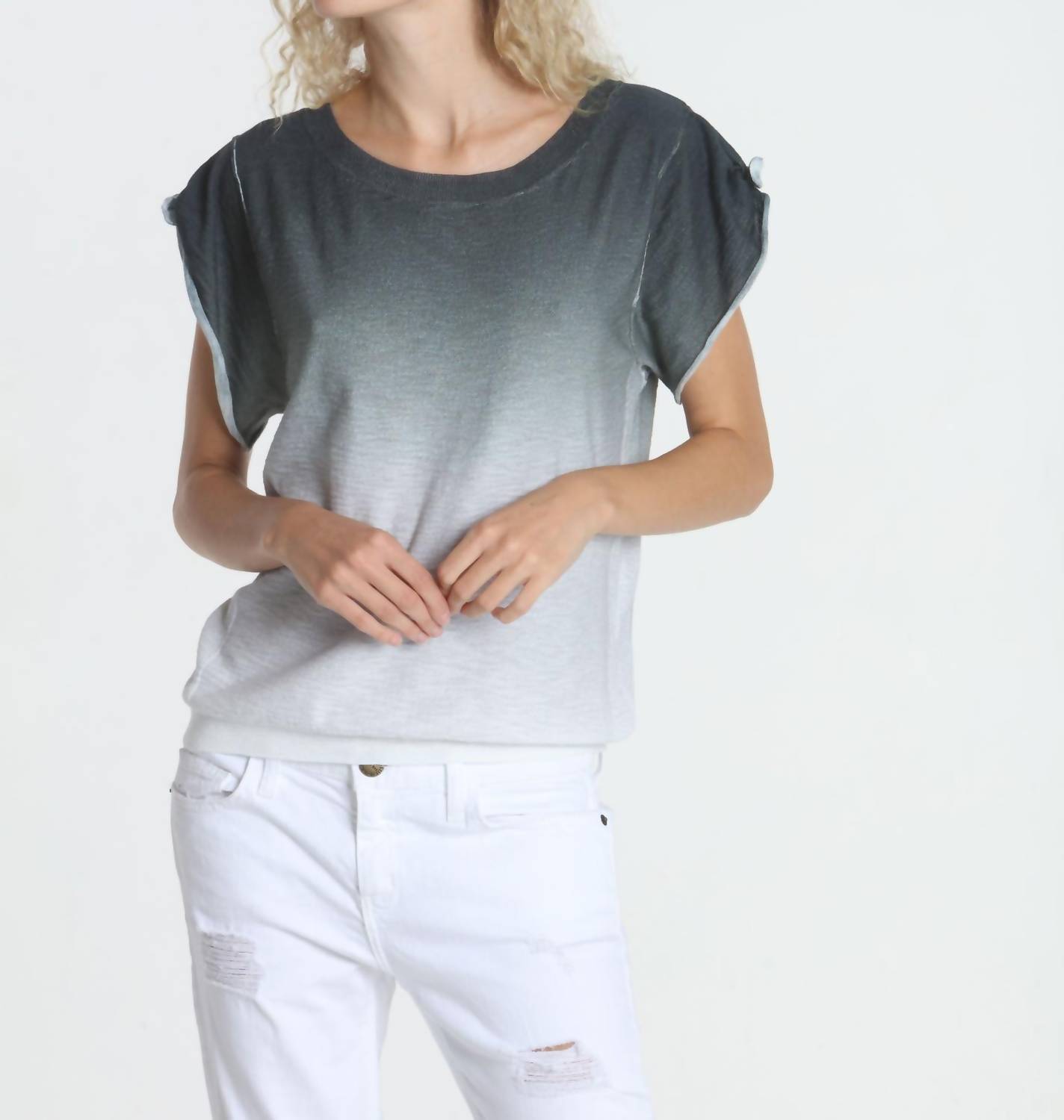Label+Thread ombre tie tee in Smokey