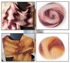 Orange Brown Hand Knitted Long Scarf - Openwork Lace Scarf with Mohair a... - $30.00+